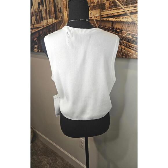 Nwt Madden Girl Cropped White Knit Button-Up Top - Picture 3 of 5